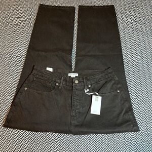 Good American 90’s Duster Brown Jeans Straight Leg | Sz 26| NWT